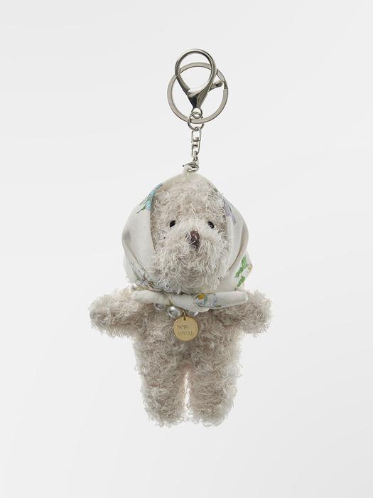 [논로컬 X 이하여백] Hair Kerchief Bear keyring - Light Beige