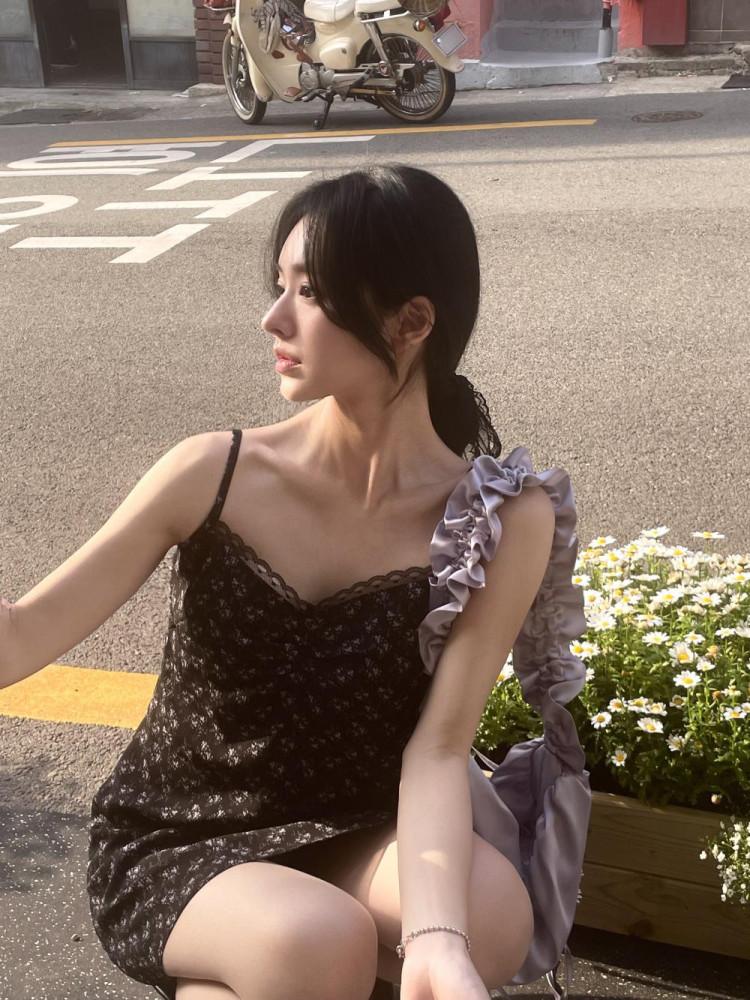 무아 레이스 플라워 나시 미니원피스 (2 color)