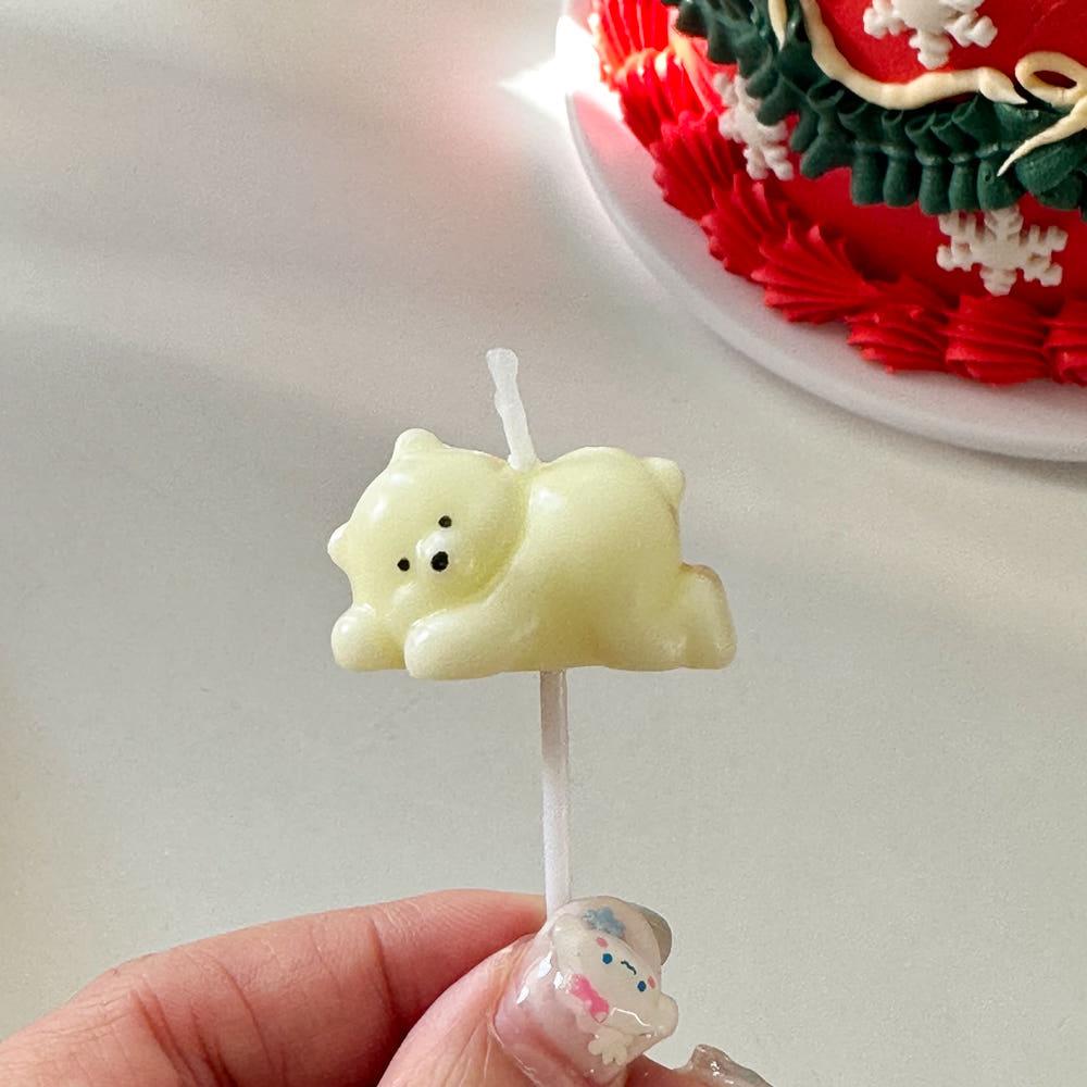 케이파티 눕눕곰돌이초 생일초 (3개입) 케이크 크리스마스 파티 초 캔들