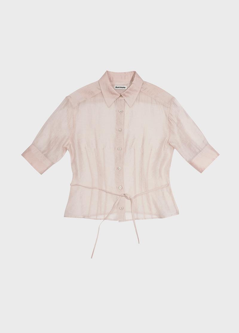 SHEER PINTUCK BLOUSE (PINK)