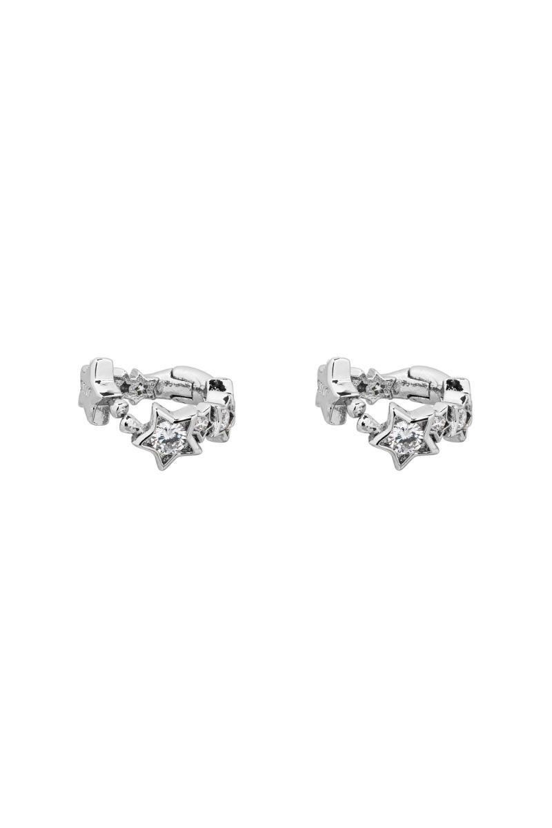 NO.557 [SILVER] STAR CUBIC SPRING EARCUFF