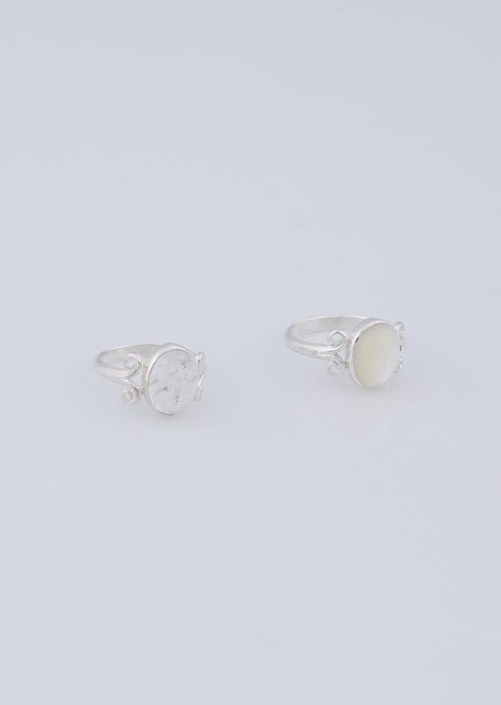 mother of pearl chiffon ring
