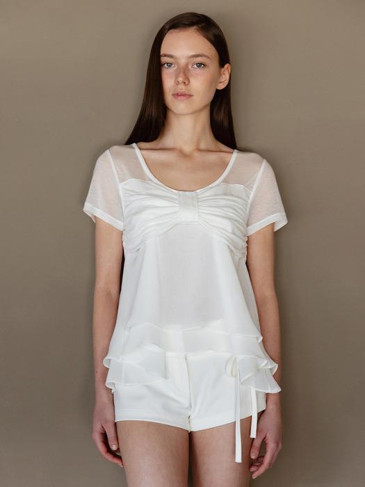 SHEER RIBBON CHIFFON TOP_TT5S208IV