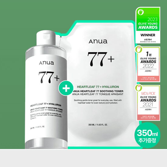 [대용량기획] 아누아 어성초 77 수딩 토너 350ml 기획 (+350ml 리필팩)