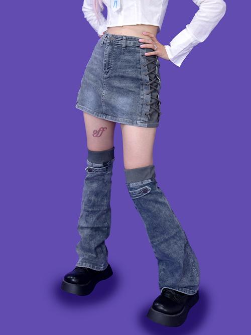 chunky skirt + leg warmer set (속바지)