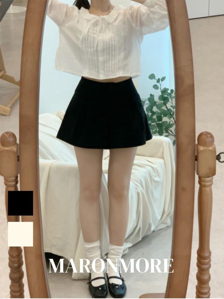 베어 핀턱 A라인 숏팬츠 (2 color)