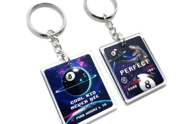 [키링] 양면 에잇볼 공룡 키링 8볼 유니크 아크릴 키링 무채색 에어팟 버즈 키링 소품