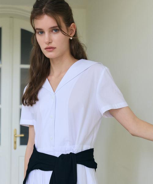 SAILOR COLLAR DRESS / WHITE