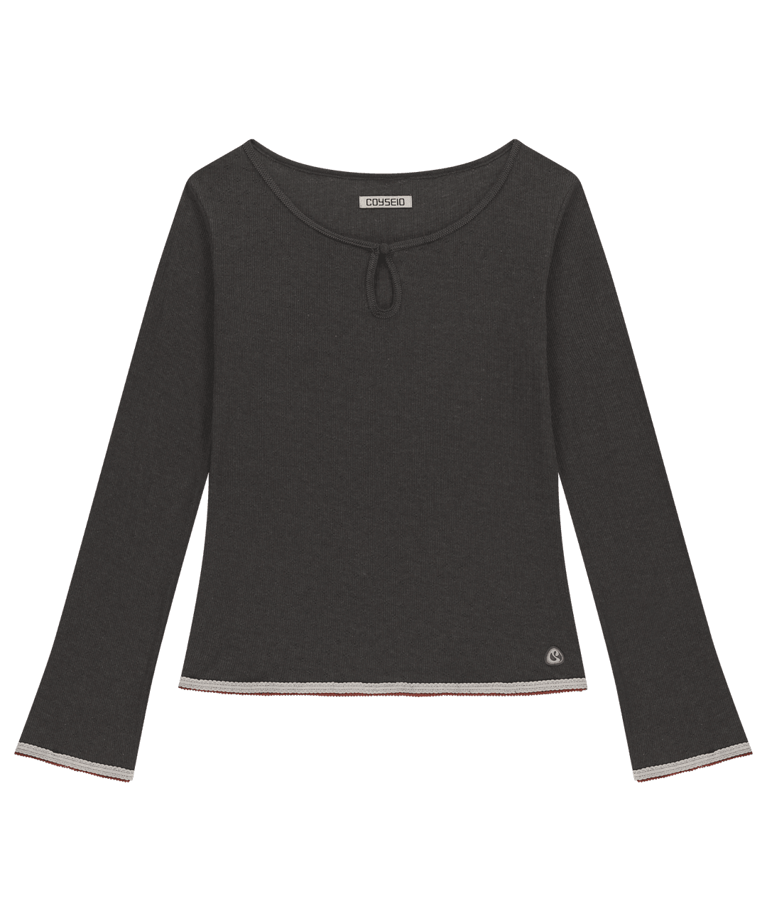 EYELET LACE LONGSLEEVES ASH BROWN