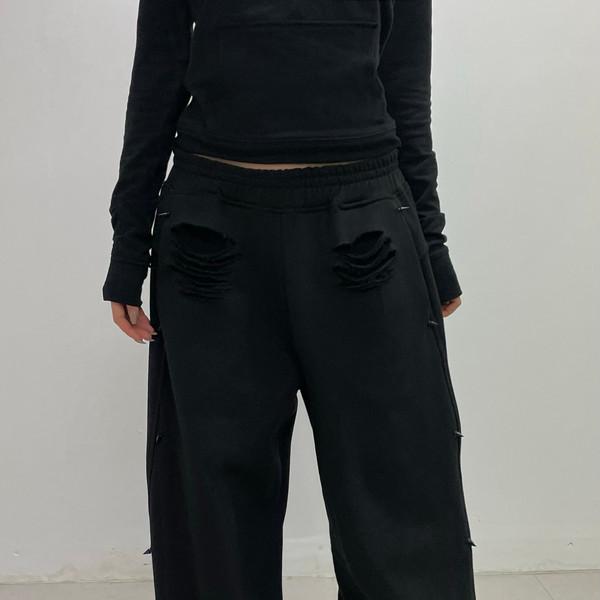 GLITTER DAMAGE BULLET SWEAT PANTS