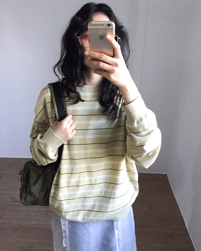 더기 실키 스트라이프 니트 (3color)