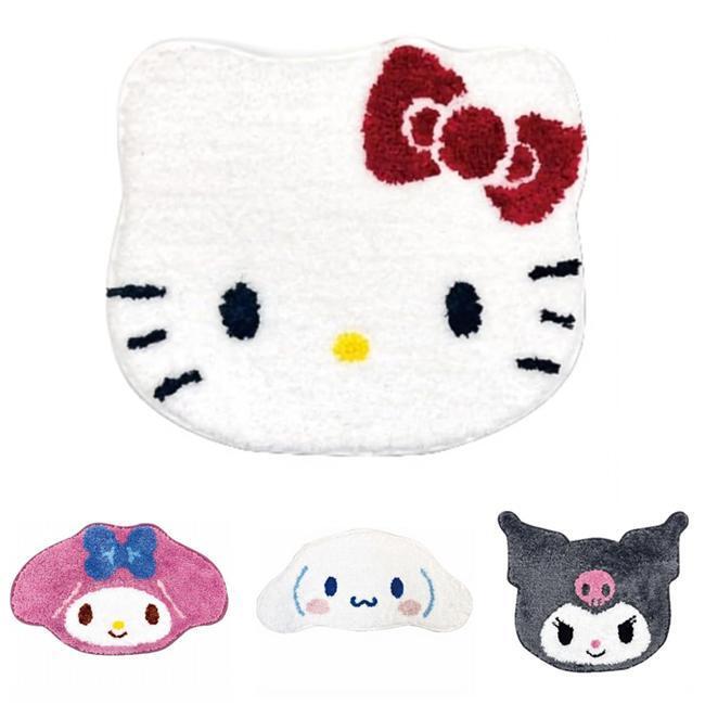 (일) 산리오 캐릭터즈 헬로키티 마이멜로디 시나모롤 쿠로미 얼굴모양 욕실 발매트