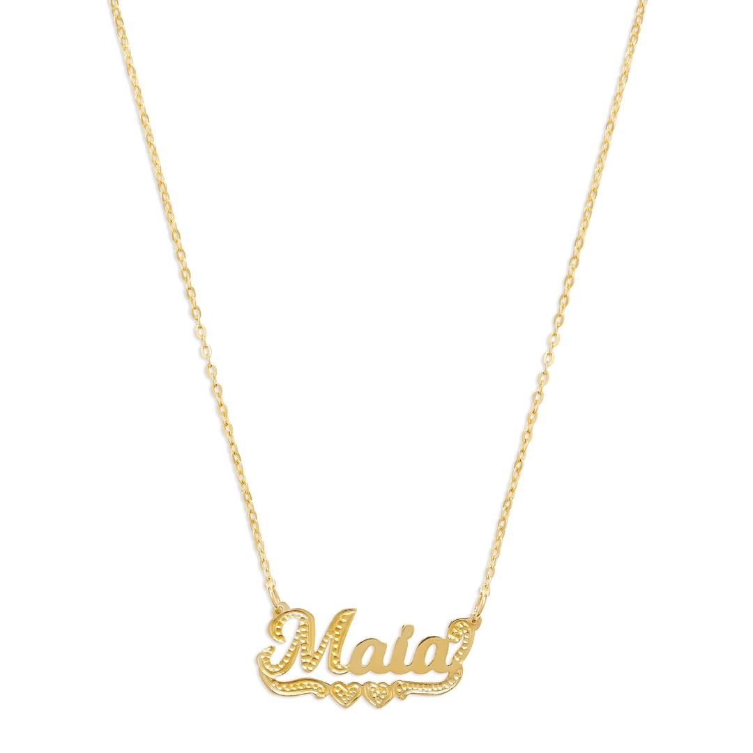 THE MINI CLASSIC NAMEPLATE NECKLACE - GOLD VERMEIL