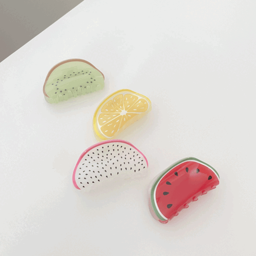 야미 과일 후르츠 헤어 집게핀