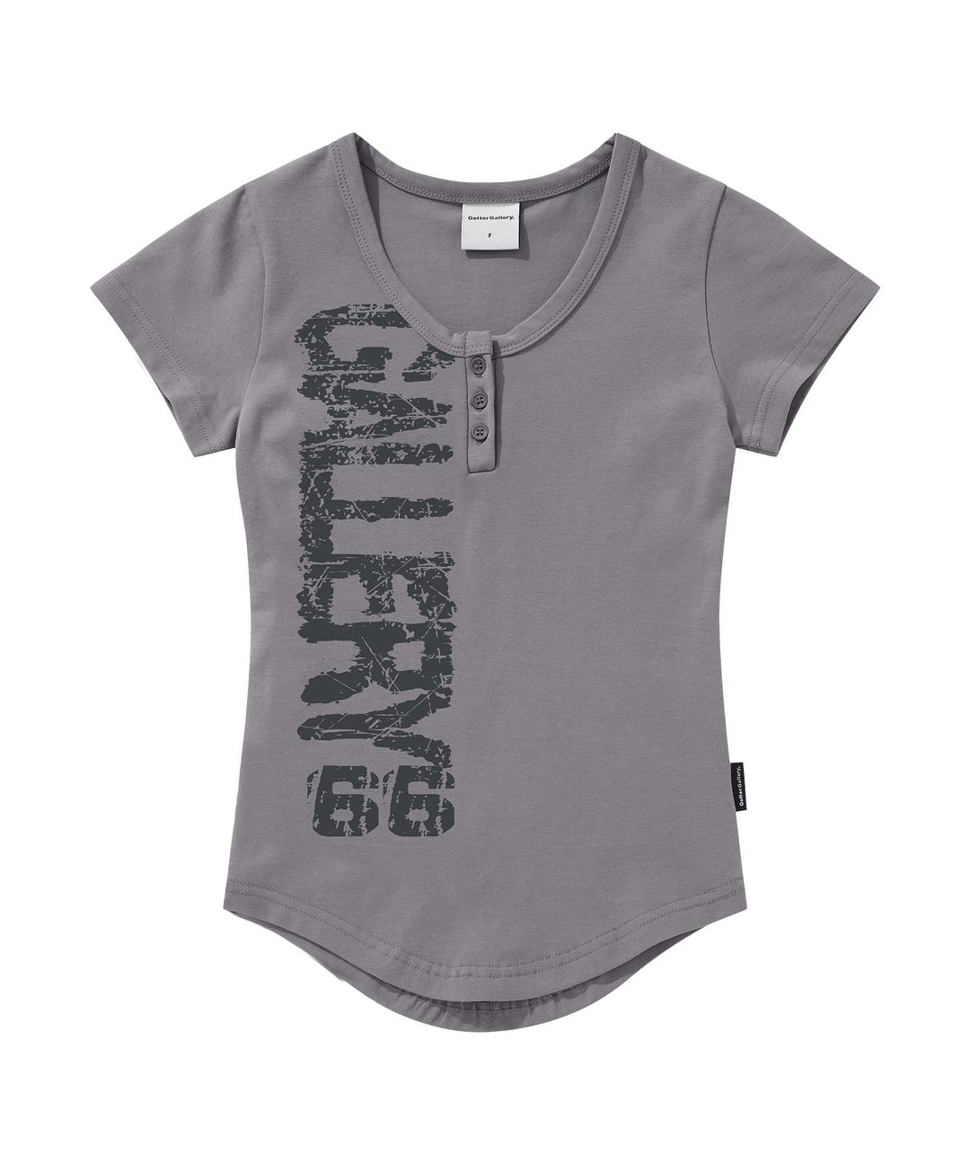 PAINTED LOGO BUTTON CROP TOP_BE