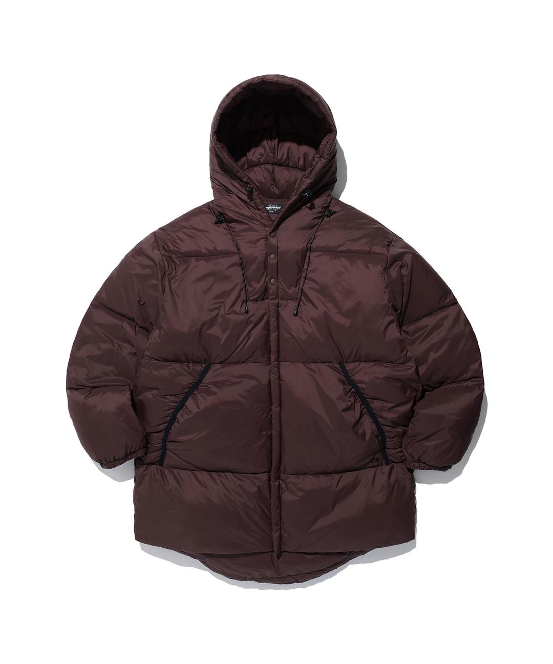 hooded midi puffer[brown]