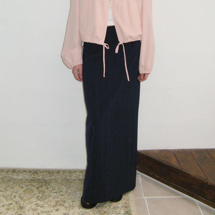 [2차] Maxi Skirt Stripe Navy