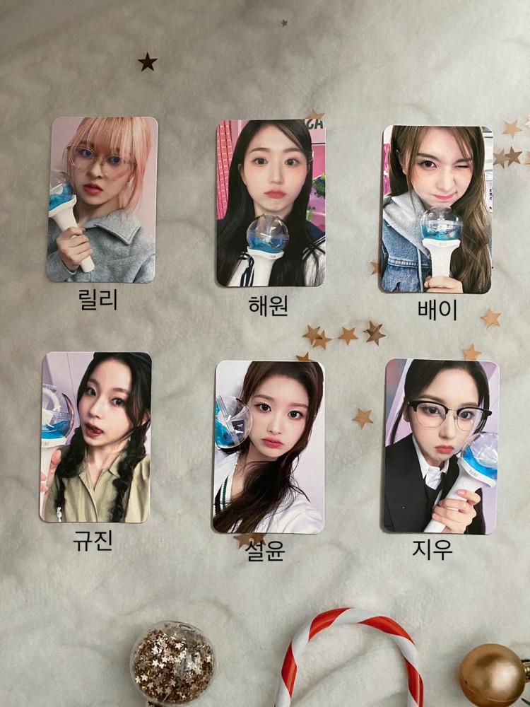 엔믹스 OFFICIAL LIGHT STICK JYP SHOP 응원봉 포카 NMIXX 릴리 해원 설윤 배이 지우 규진 포토카드