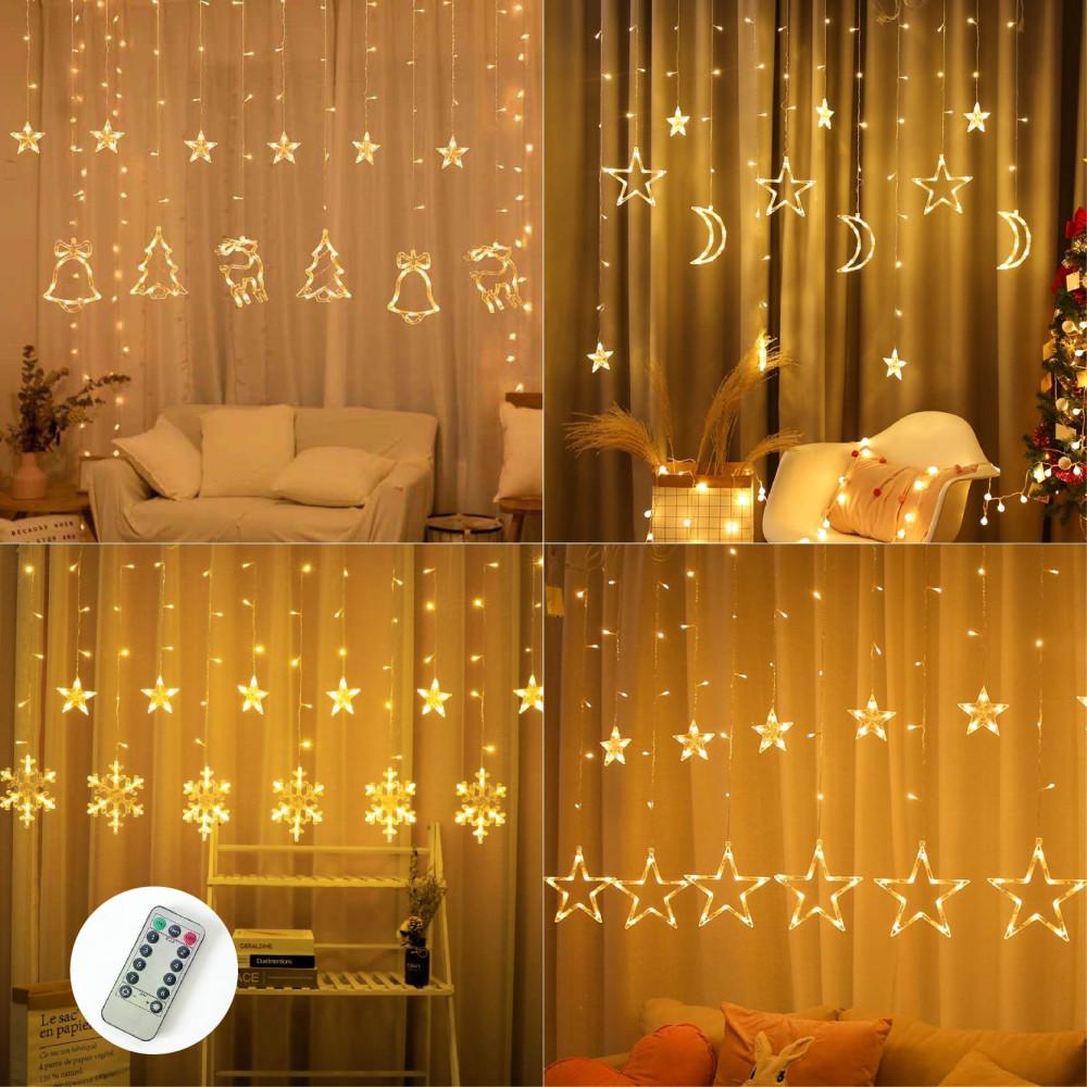 대형 크리스마스 거실 LED 조명 커튼 창문 유리 트리장식 벽 무드등 감성캠핑 차박 소품 가랜드 조명
