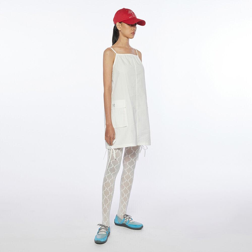 Ribbon Volume Sleeveless One-Piece (white)