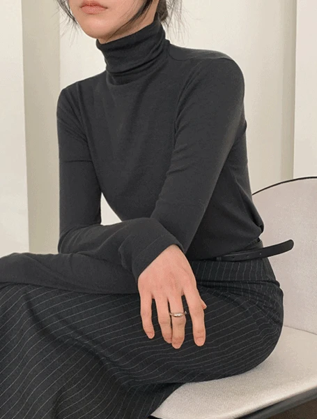 [2천장돌파][꼭사세요!!/뉴컬러추가/극강소프트🍦/복원력👍/실물템🤍][울10%텐셀84%][made] 프리미엄 울텐셀 소프트 골지 슬림핏 폴라 티 (가을/겨울/간절기/데일리/데일리룩/출근룩/폴라티/긴팔티/골지티)