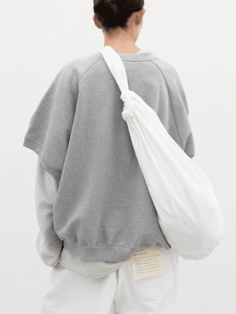Oversized short-sleeve sweatshirt (melange grey)