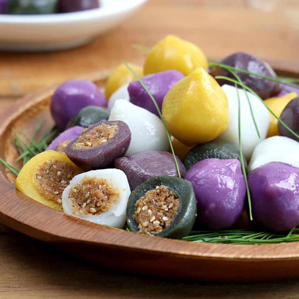 깨소가득 쫄깃 오색 깨 꿀 송편 550g(20-25알) 추석 음식 건강 떡 간식 선물