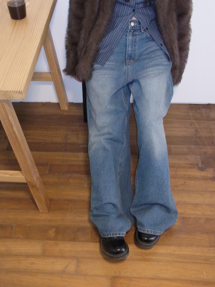 틴 와이드 데님 팬츠