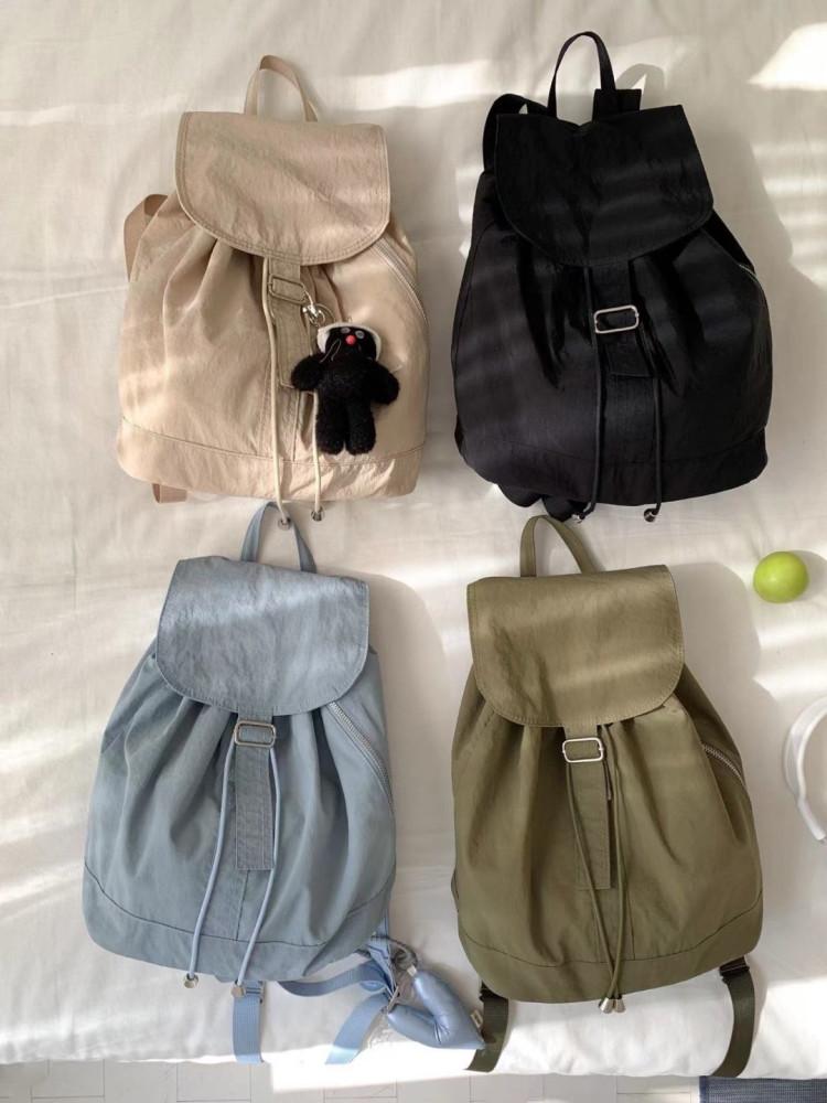 데일리 나일론 버클 심플 보미 백팩