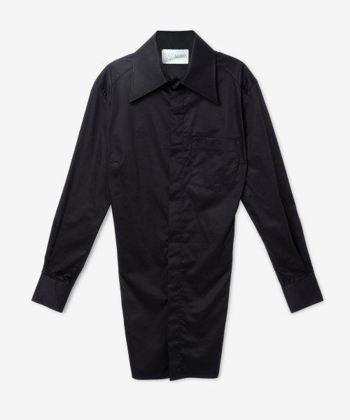 여성 레이스 업 백 버튼 업 원피스 - 블랙 / N1036BLACK051