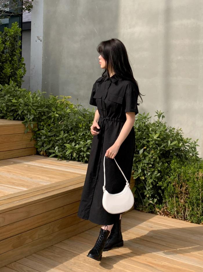 [2천장돌파] 피아크 포켓 셔츠 원피스 - 3 color