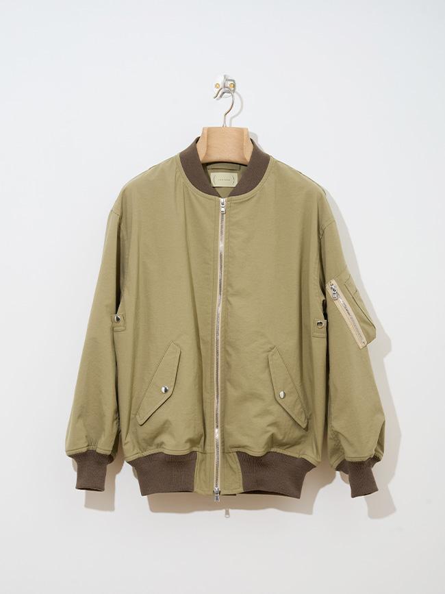 칸타테_ Shrunken Nylon Flight Jacket [MARON]