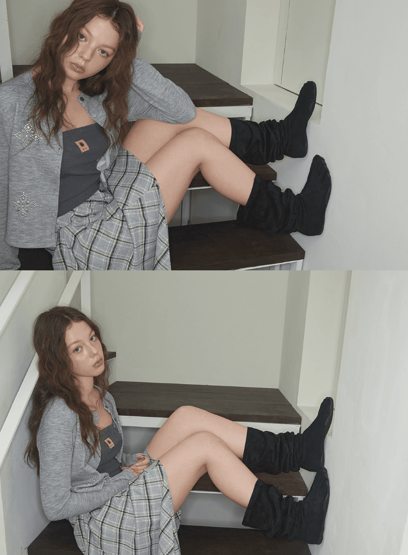 Zen Tabi Scrunch Boots-Black
