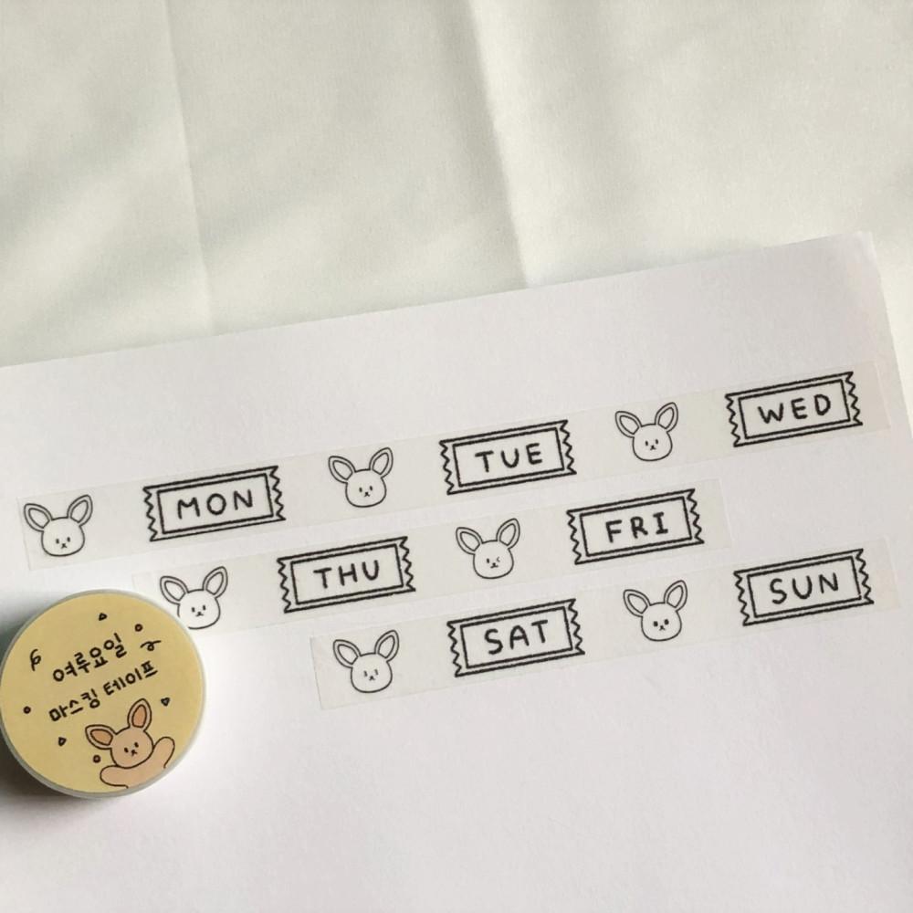 [스튜디오 여루] 여루 요일 마스킹테이프