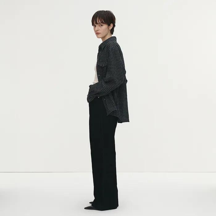 CHECKED WOOL WESTERN SHIRT (JAPANESE FABRIC) _ BLACK/WHITE
