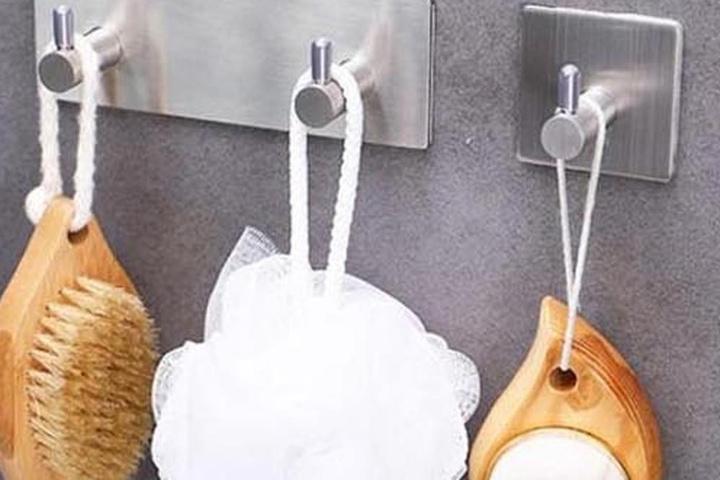 3m 스텐 칫솔걸이 면도기꽂이 욕실정리-사각소품걸이