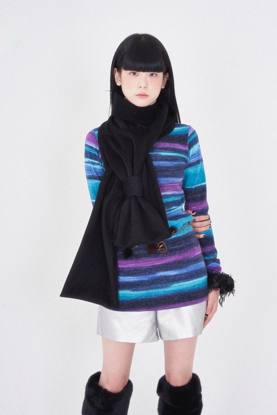 [예약발송] Ribbon Muffler_Pearl Black