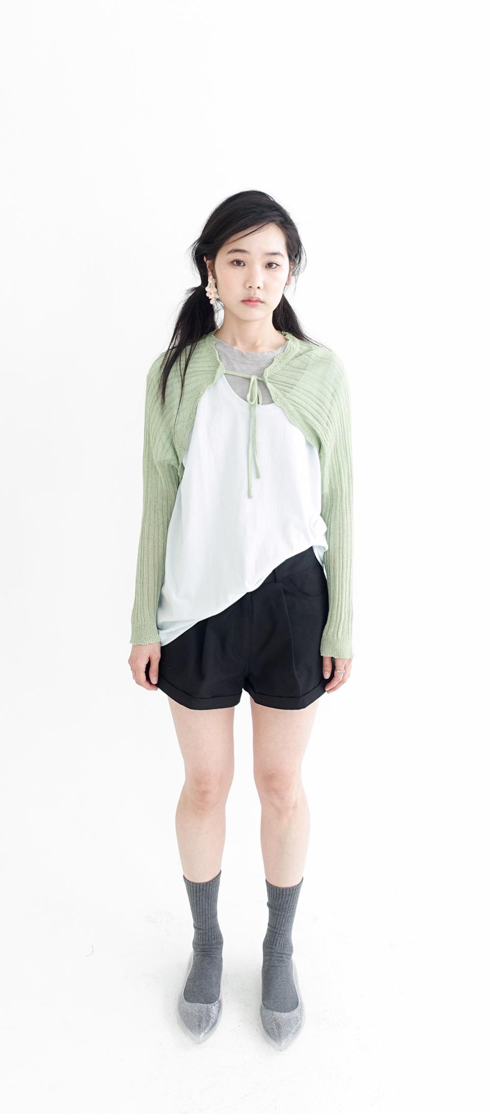 summer knit frill bolero