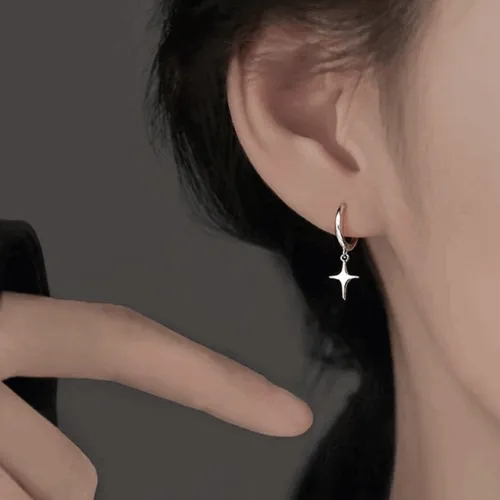 (실버925/고급선물패키지)E0036 S925 실버 스타라이트 펜던트 원터치 귀걸이