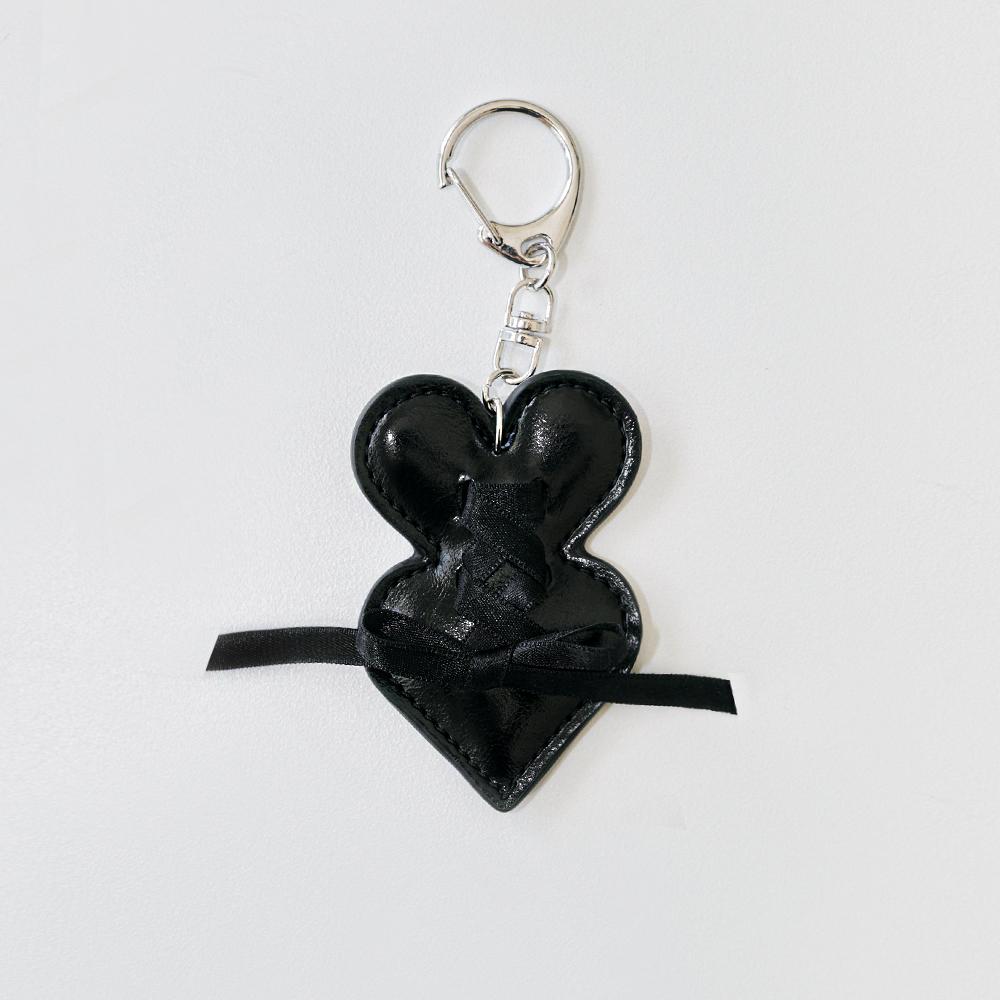 Double heart keyring_black
