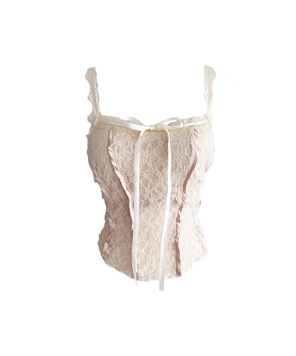 스큅 Rococo lace ribbon sleeveless (2colors)