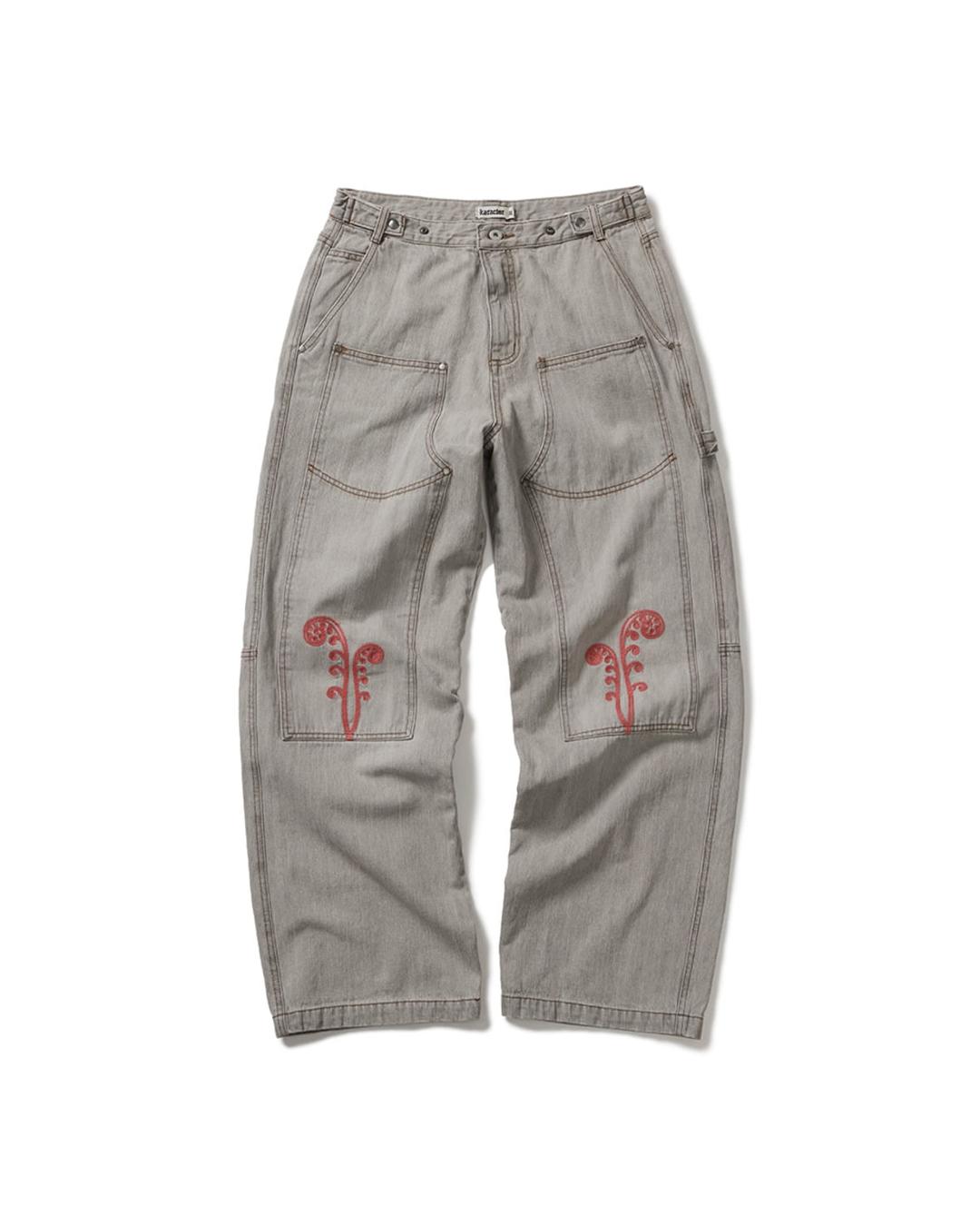 Ptery double knee pants / Light gray