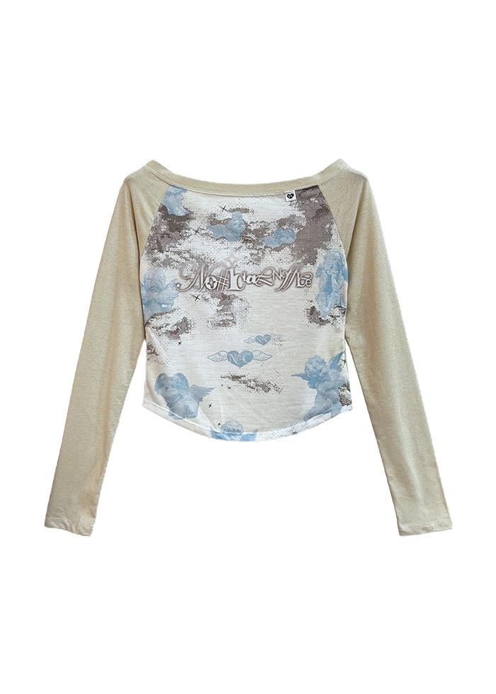 ANGELS IN THE SKY GLITTER TOP VANILLA