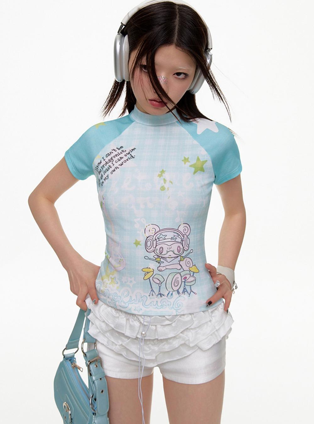 [BETWEENANDx Niaoniaoyi] Squirrel Mint Block T-shirt