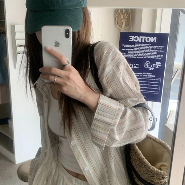 오멘 스트라이프 셔츠 S23SH108