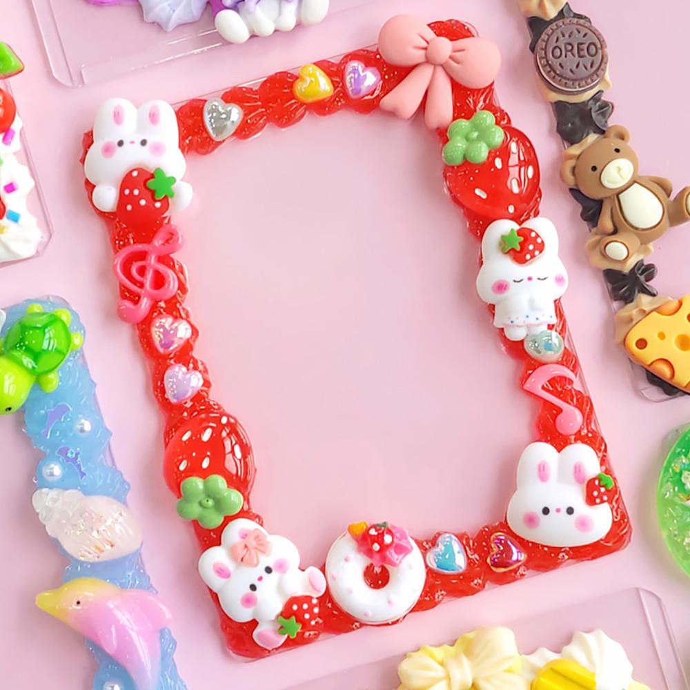 탑로더 완제품 주문제작 판매 딸기토끼 탑꾸세트 데코덴파츠 포카홀더 포토카드만들기