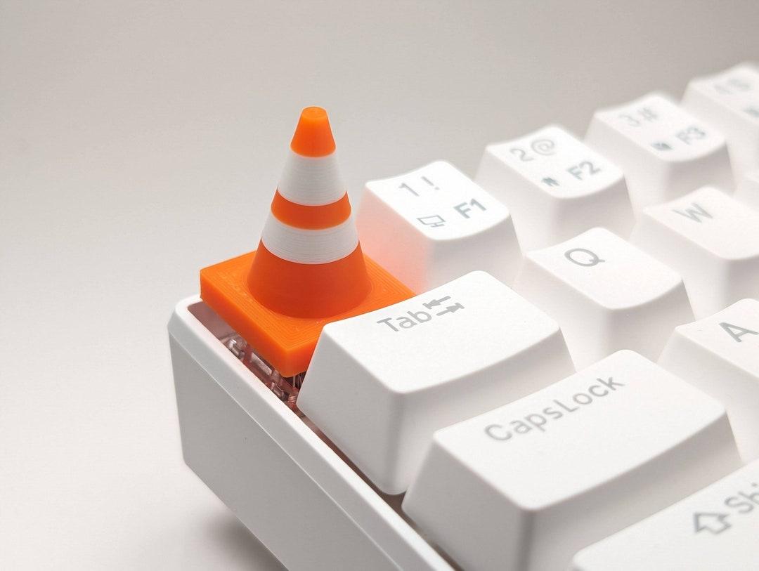 Mini Traffic Cone Keycap, 3D Printed, Playful, Keyboard Personalization, Budget-Friendly, Escape Key, Cherry MX-Style Compatible