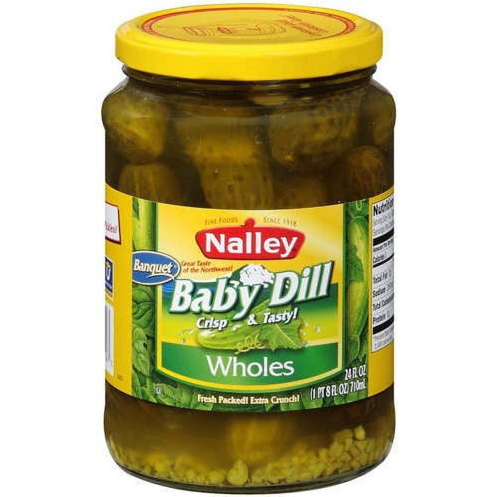 Nalley Dairy-Free Kosher Whole Baby Dill Pickles, Gluten-Free, 24 fl oz Jar