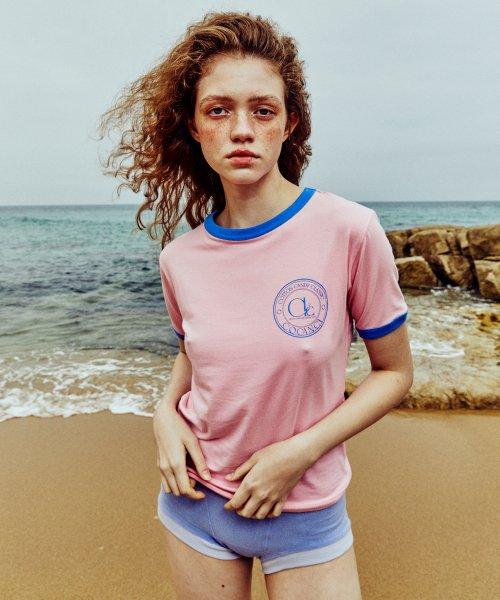 서클 로고 티셔츠/핑크