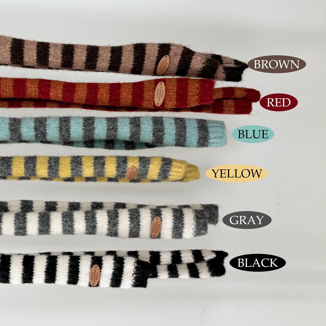 블루씨티 [부드러움] 롱웨이 스트라이프 니트 롱 머플러 목도리 6color